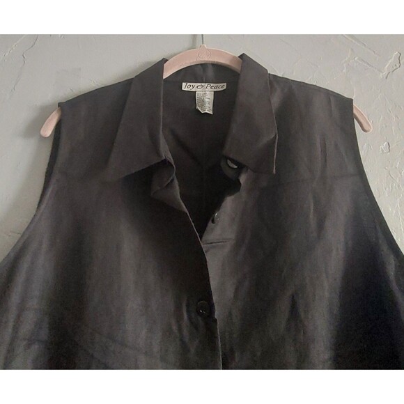 JOY Y PEACE  Set Pant & Blouse, Linen,Rayón, Black Color, Embroidery, Women's 2X - Picture 10 of 16